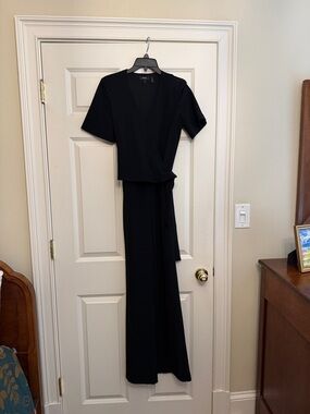 Theory Black Wrap Jumpsuit
